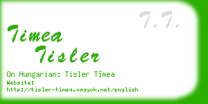 timea tisler business card